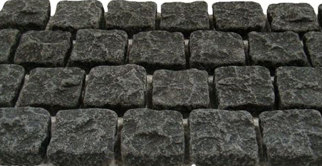 tumbled black basalt cobble