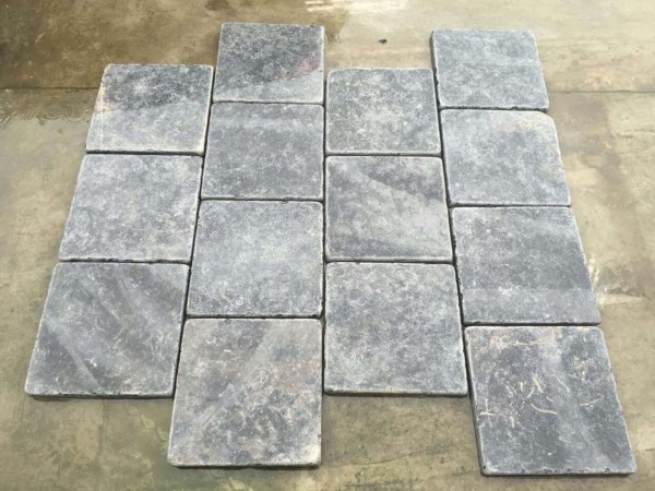 honed black basalt slabs